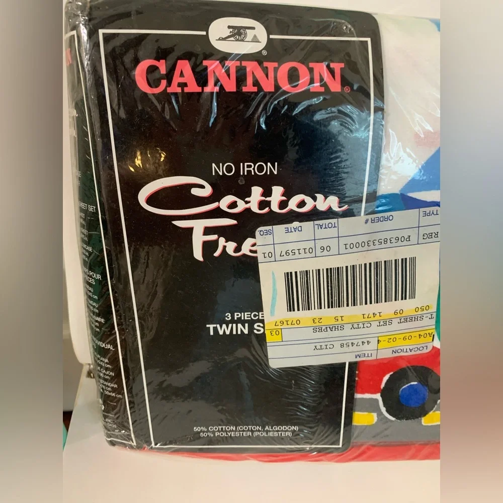 NWT Vintage Cannon City Shapes Twin Sheet Set